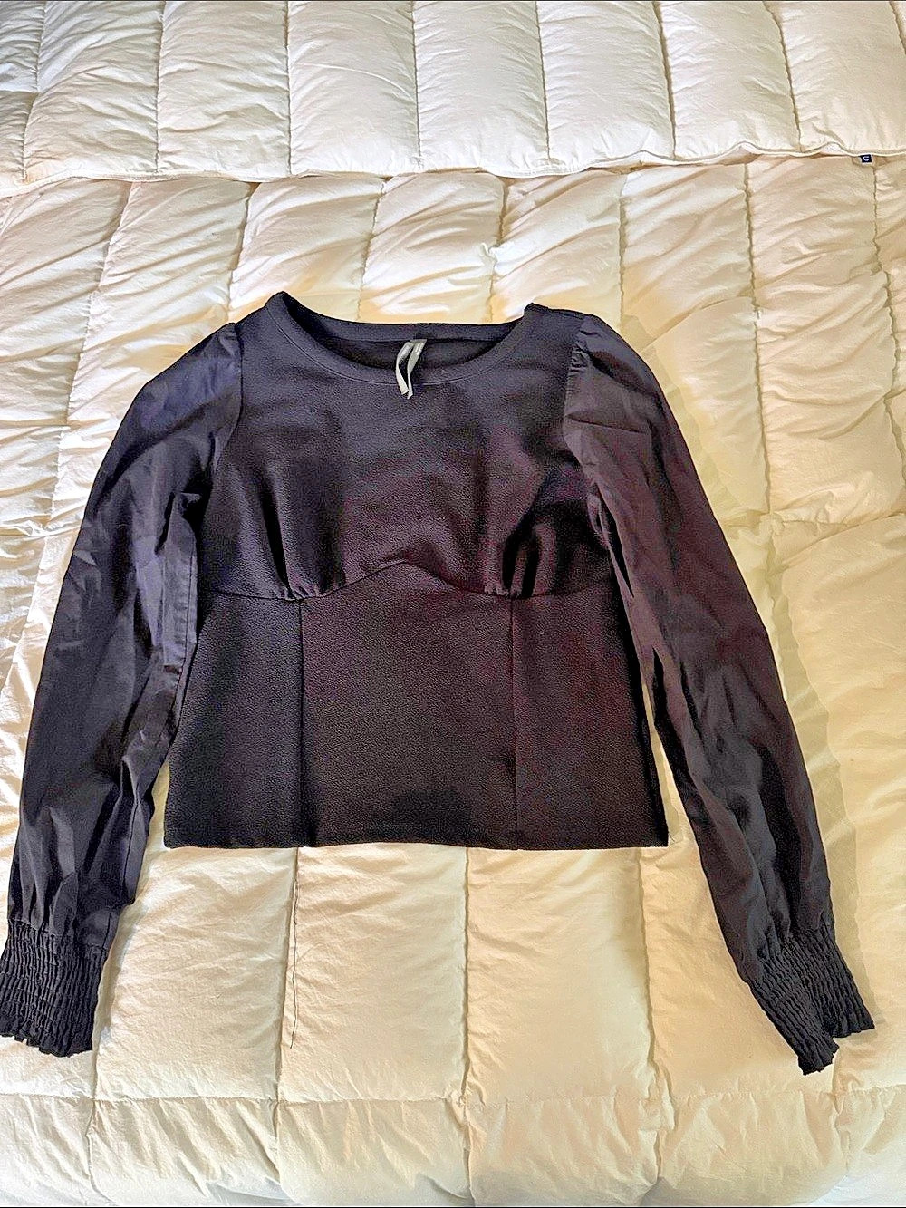 Anthropologie Black Long Sleeve Blouse Like New